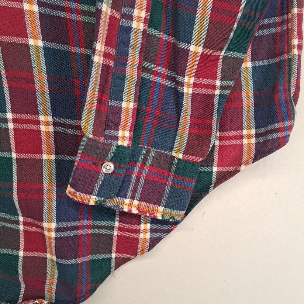 Brooks Brothers Makers L Cotton Plaid Flannel Button Down Shirt Made in USA - Picture 3 of 7